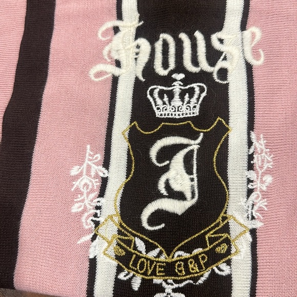JUICY COUTURE Scarf Pink & Brown Stripe Classic HOUSE OF JUICY - Picture 3 of 3